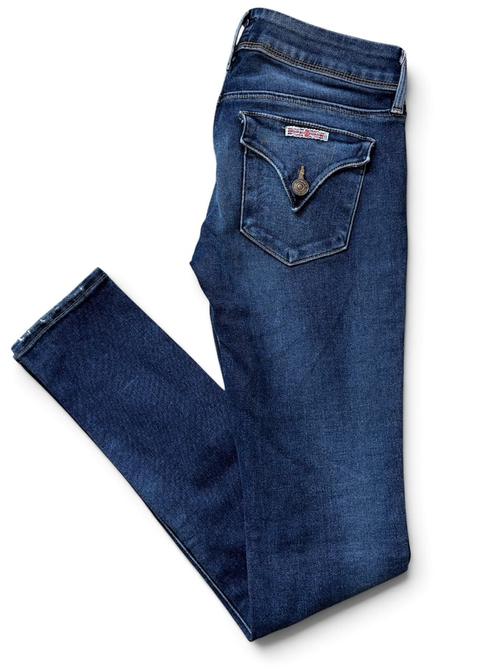 Hudson Skinny Jeans Double Button Low Rise Stretchy Size 25